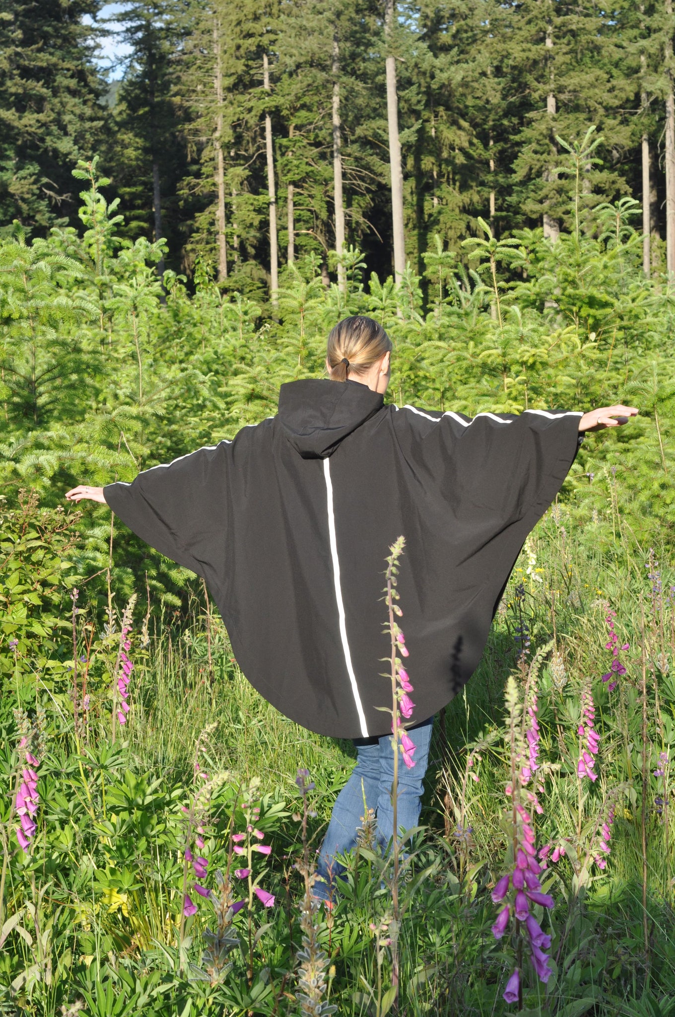 Rain Poncho Black REG