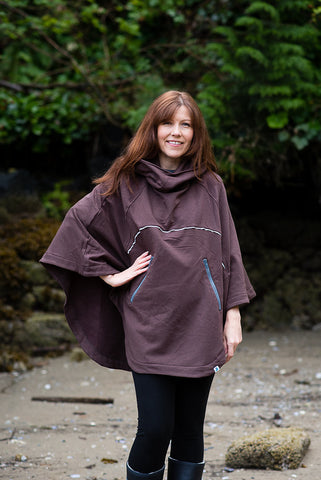 Bamboo Soft Cotton Poncho - Chocolate 