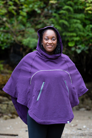 Bamboo Soft Cotton Poncho - Plum 